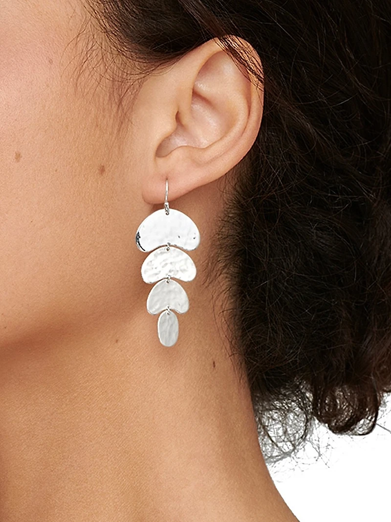 Classico Crinkle Sterling Silver 4-Tier Drop Earrings