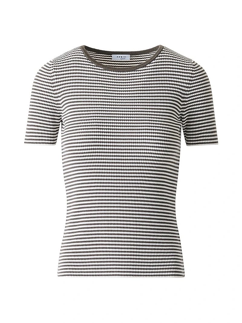 Stripe Wool T-Shirt