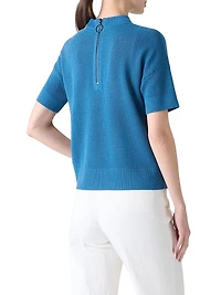Split Neck Wool Top