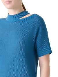 Split Neck Wool Top