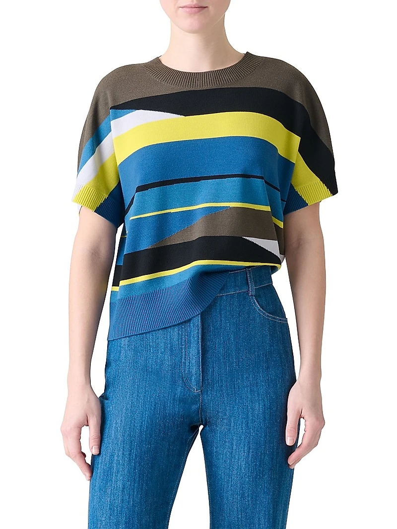 Colorblock Wool Sweater