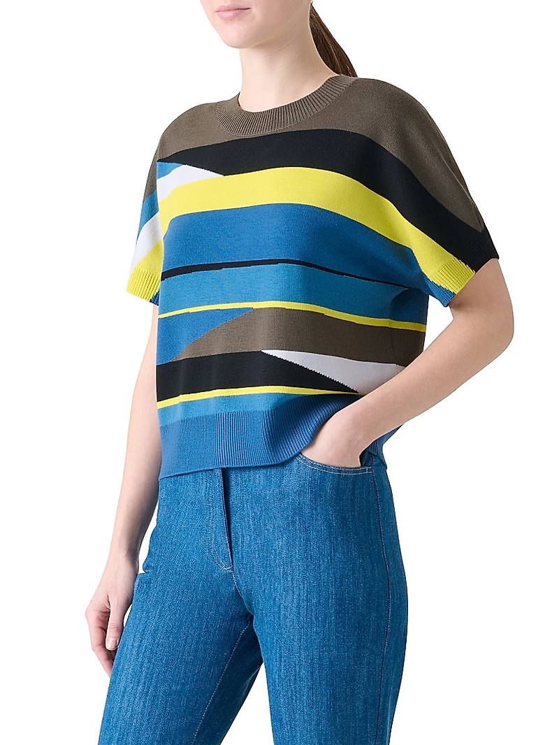 Colorblock Wool Sweater