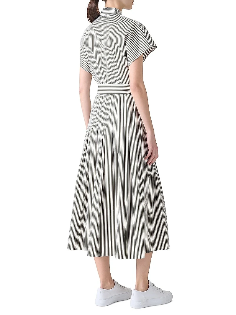 Stripe Belted Cotton Shirtdress