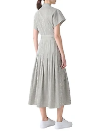 Stripe Belted Cotton Shirtdress