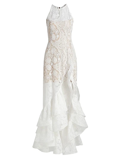Sicilia Lace Ruffle Maxi Dress