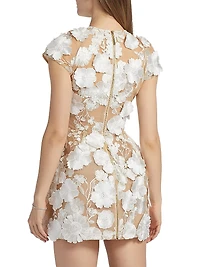 Jasmine Cap-Sleeve Floral Lace Minidress