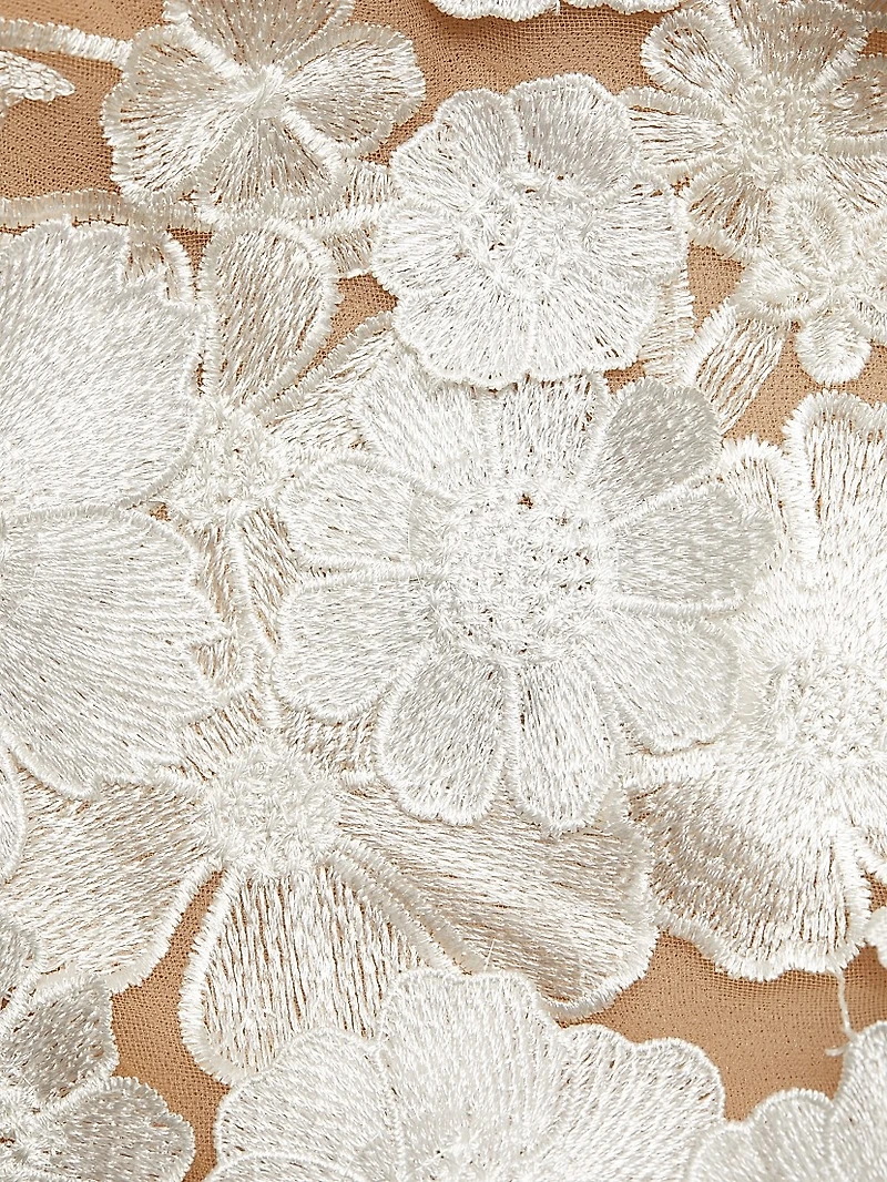 Jasmine Cap-Sleeve Floral Lace Minidress