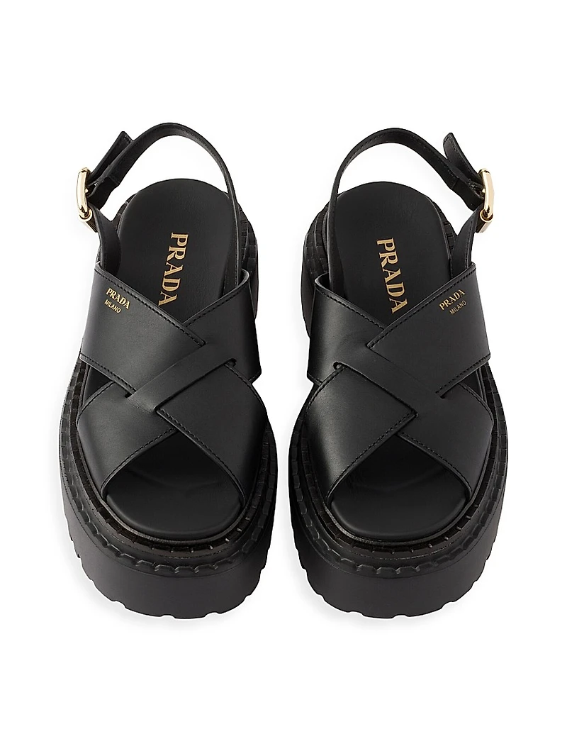 Leather Crisscross Sandals