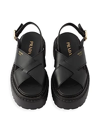 Leather Crisscross Sandals