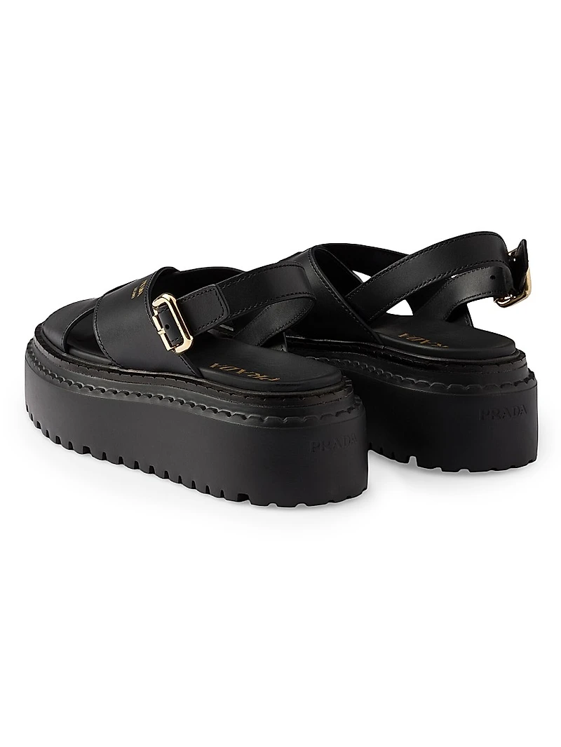 Leather Crisscross Sandals