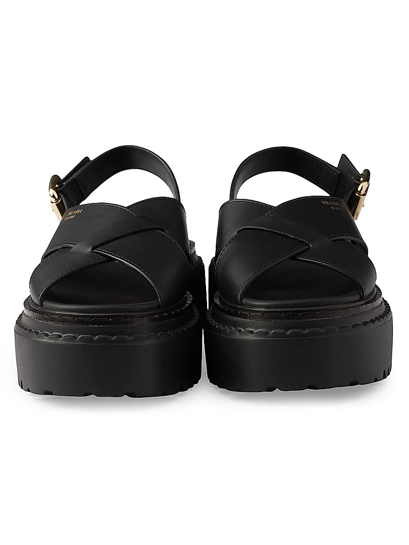 Leather Crisscross Sandals
