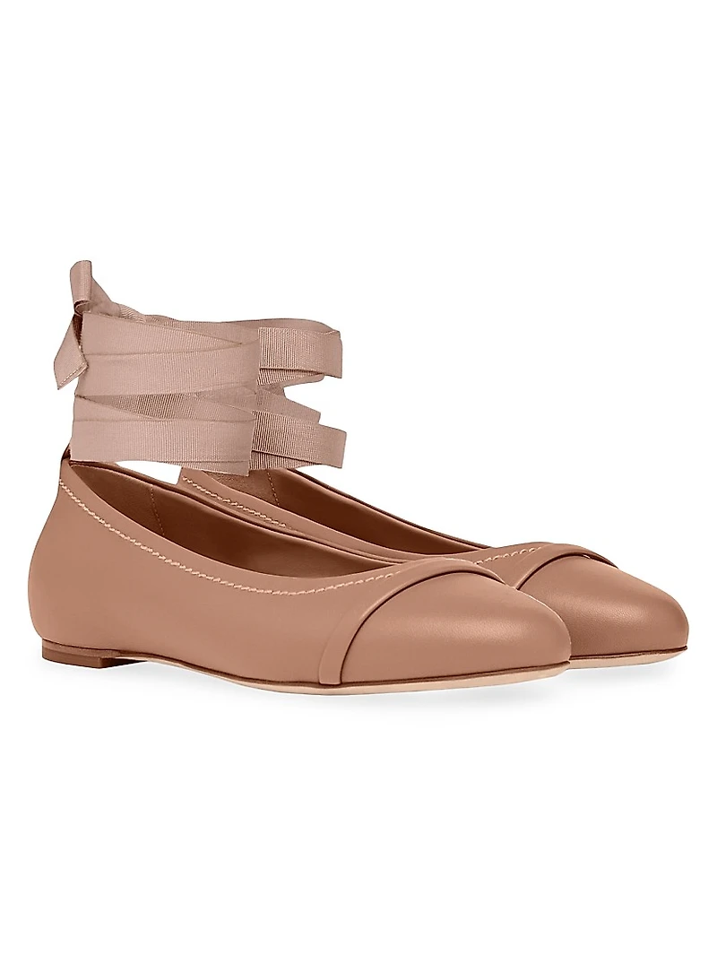 Sabina Leather Flat Pumps