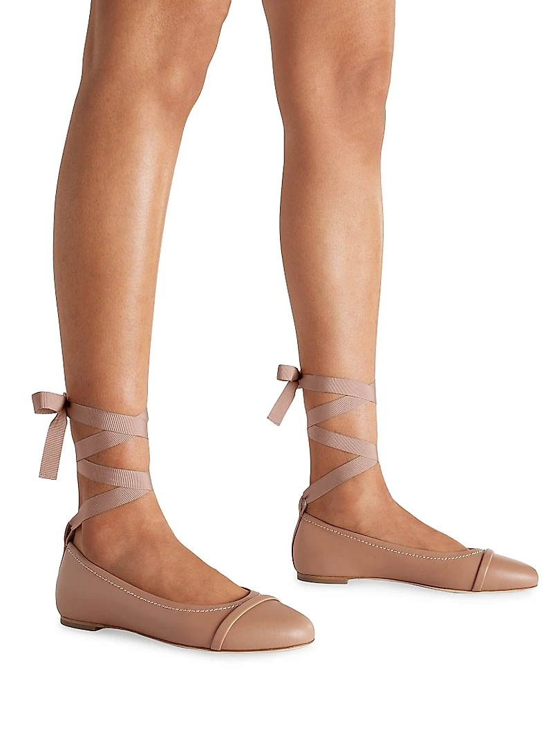 Sabina Leather Flat Pumps