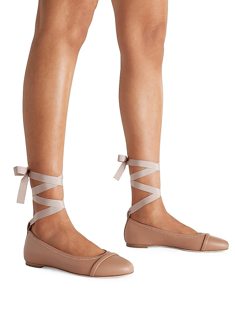 Sabina Leather Flat Pumps