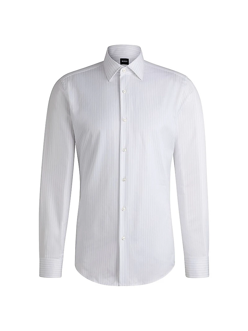 Slim Fit Shirt Striped Cotton Twill