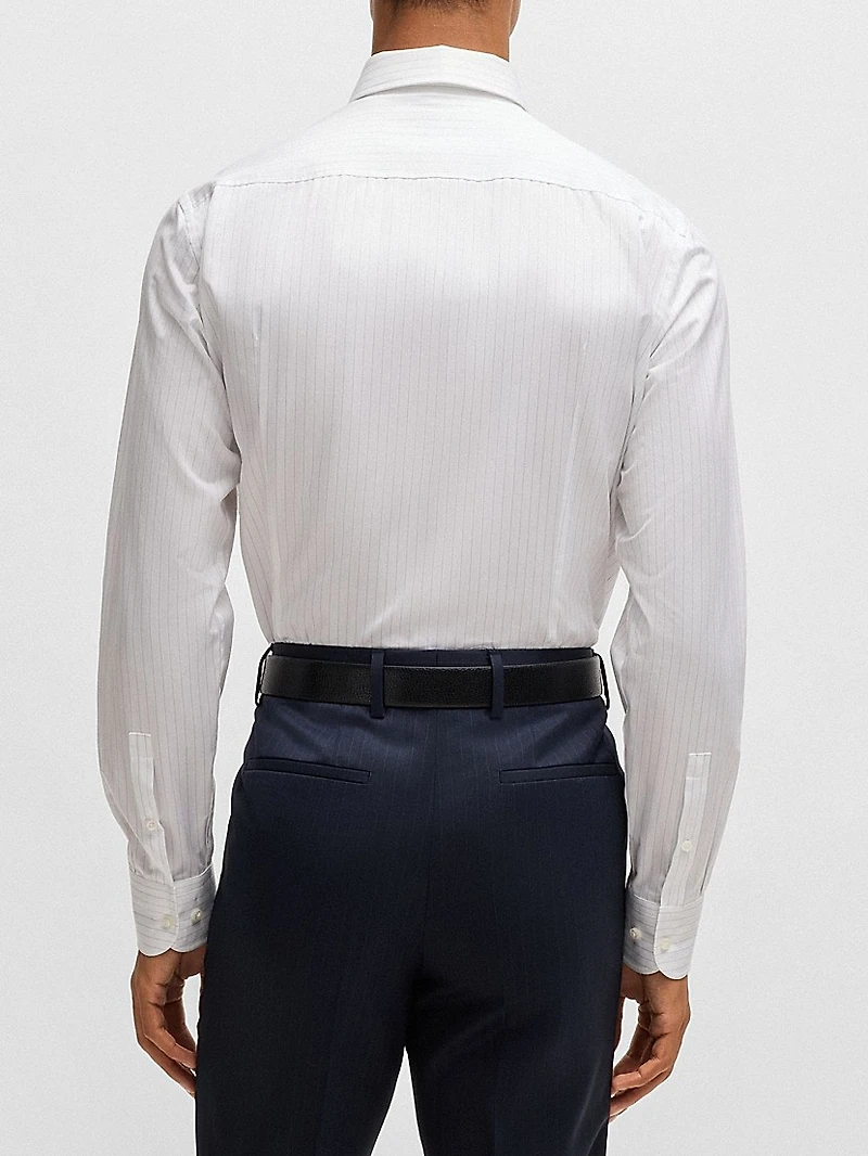 Slim Fit Shirt Striped Cotton Twill