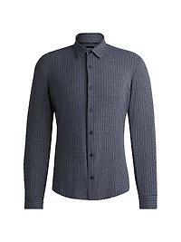 Slim-Fit Shirt Printed Performance Stretch Jersey
