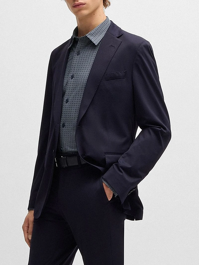 Slim-Fit Shirt Printed Performance Stretch Jersey