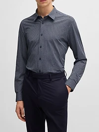 Slim-Fit Shirt Printed Performance Stretch Jersey