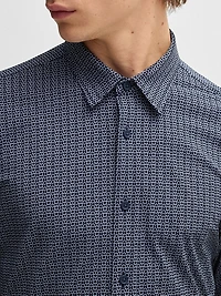 Slim-Fit Shirt Printed Performance Stretch Jersey