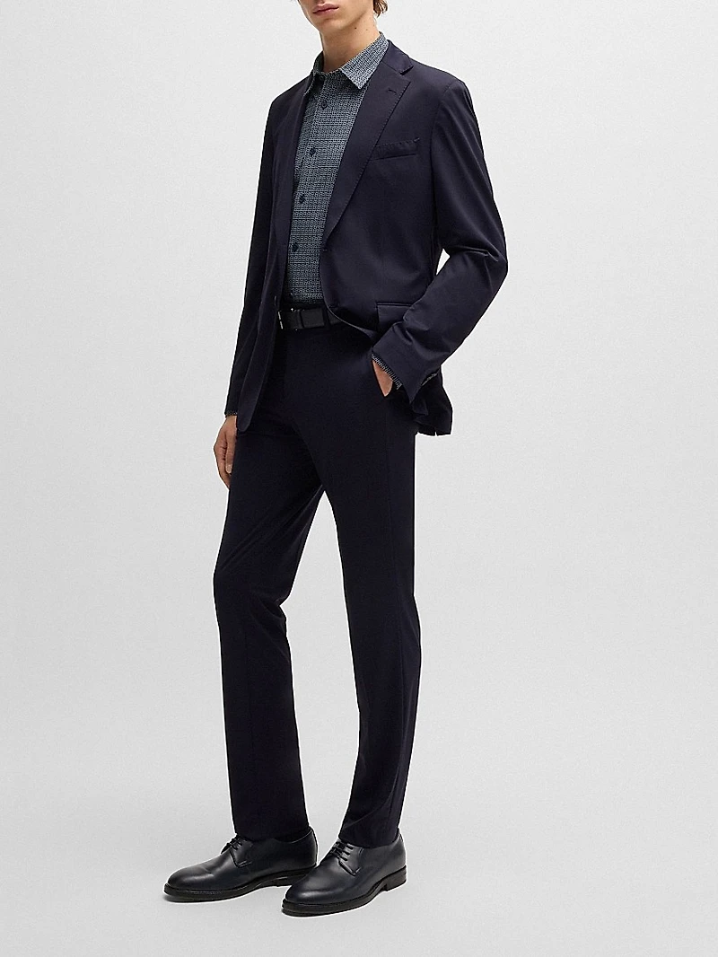 Slim-Fit Shirt Printed Performance Stretch Jersey