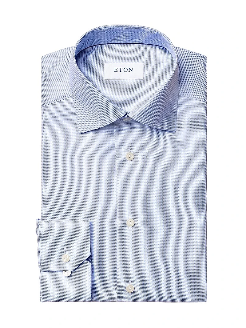 Contemporary-Fit Houndstooth Cotton Shirt