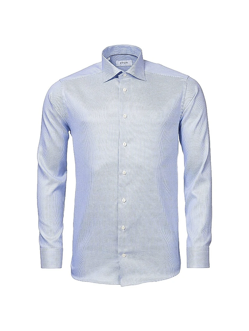 Contemporary-Fit Houndstooth Cotton Shirt