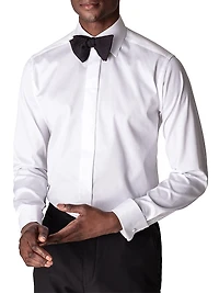 Slim-Fit Fly Front Twill Tuxedo Shirt