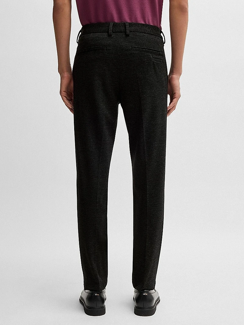 Slim Fit Trousers Salt and Pepper Stretch Jersey