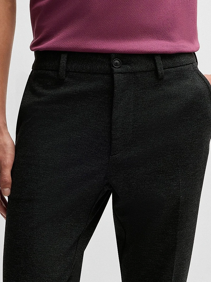 Slim Fit Trousers Salt and Pepper Stretch Jersey