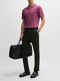 Slim Fit Trousers Salt and Pepper Stretch Jersey