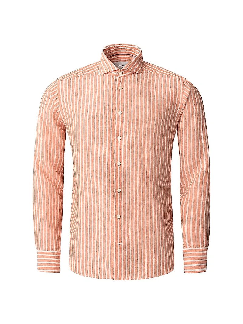 Slim-Fit Striped Linen Shirt