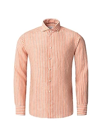 Slim-Fit Striped Linen Shirt
