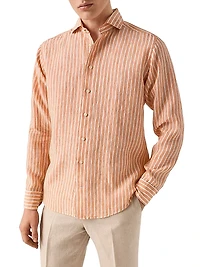 Slim-Fit Striped Linen Shirt