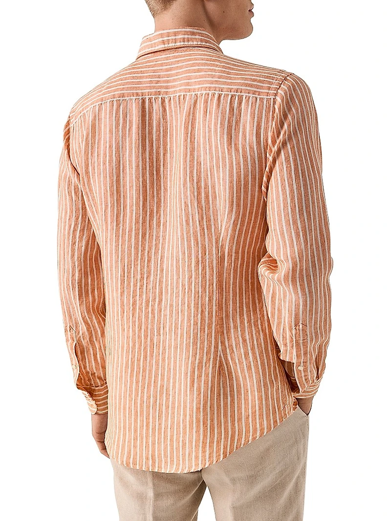 Slim-Fit Striped Linen Shirt