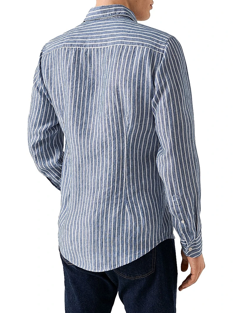 Contemporary-Fit Striped Linen Shirt