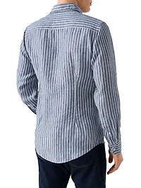Contemporary-Fit Striped Linen Shirt