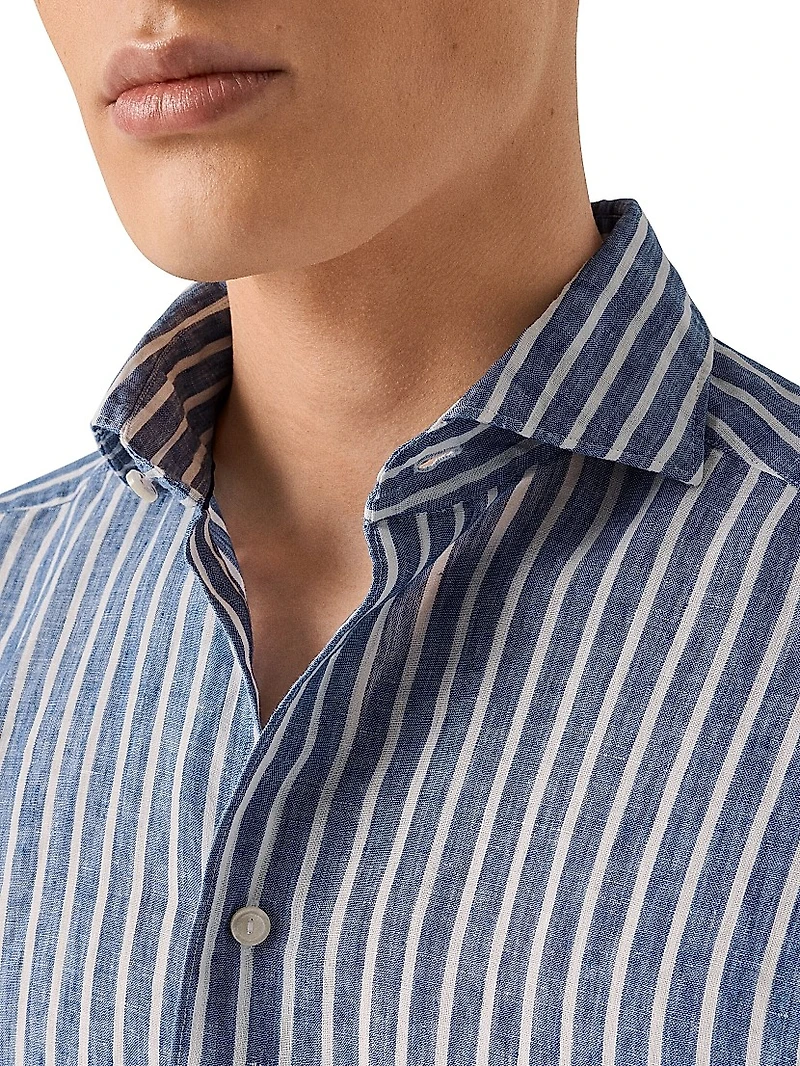 Contemporary-Fit Striped Linen Shirt