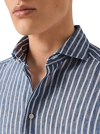 Contemporary-Fit Striped Linen Shirt