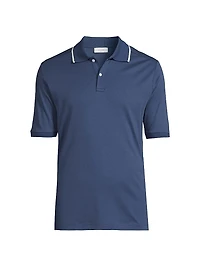 Tipped Collar Jersey Polo Shirt