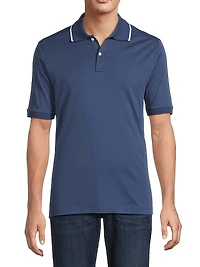Tipped Collar Jersey Polo Shirt
