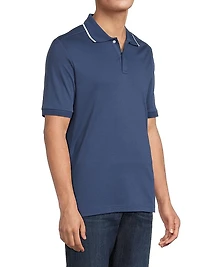 Tipped Collar Jersey Polo Shirt
