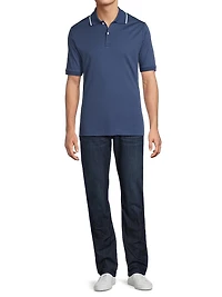 Tipped Collar Jersey Polo Shirt