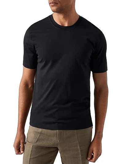 Silk-Cotton Crewneck T-Shirt