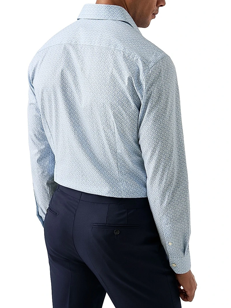 Contemporary-Fit Geometric Cotton Shirt