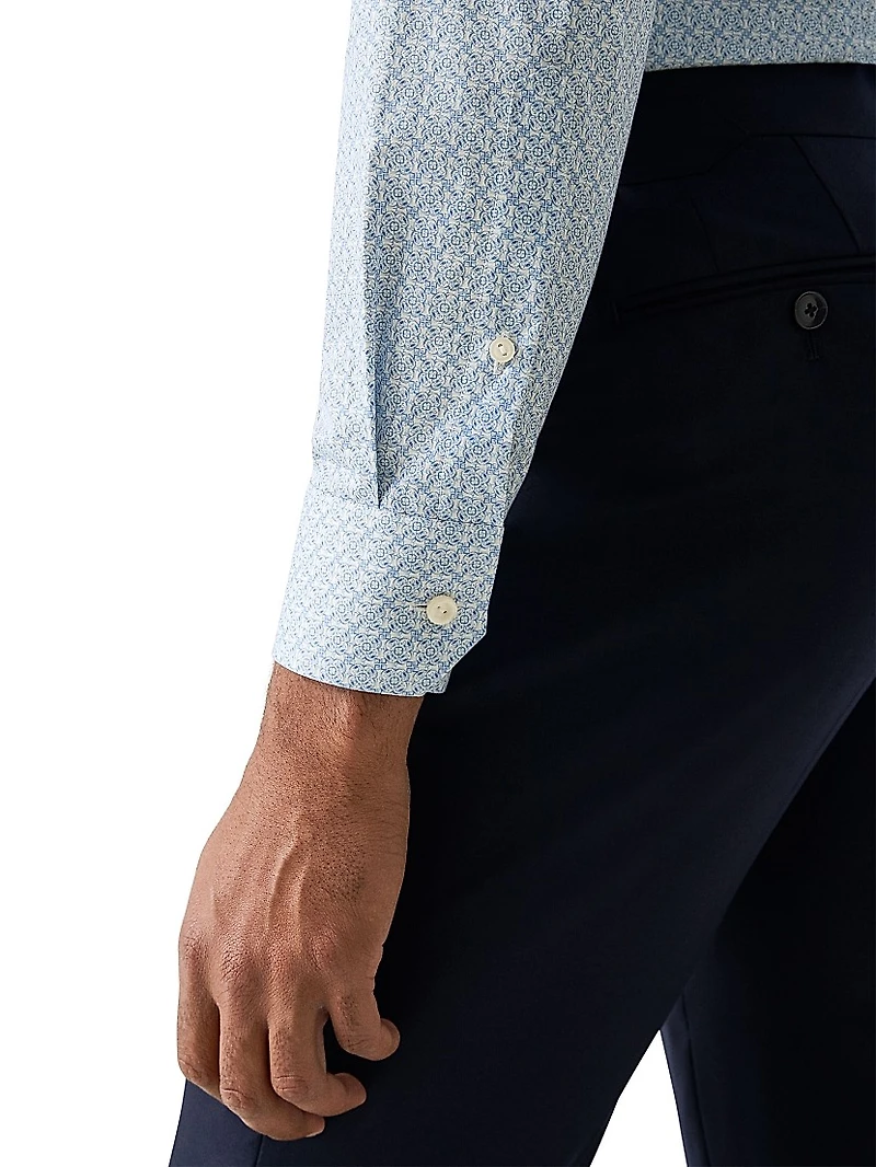 Contemporary-Fit Geometric Cotton Shirt