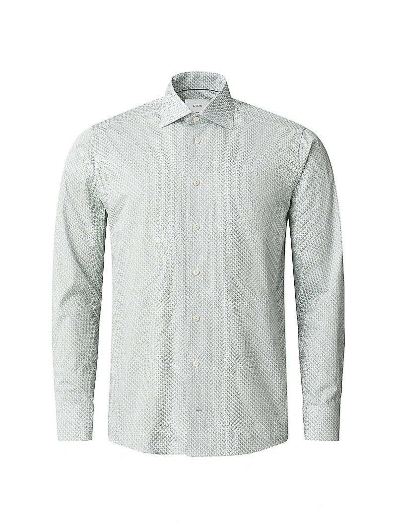 Slim-Fit Micro Parrot Print Shirt