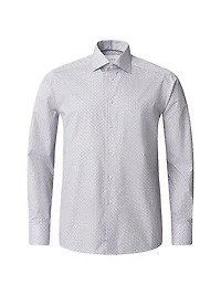 Slim-Fit Geometric Button-Front Shirt