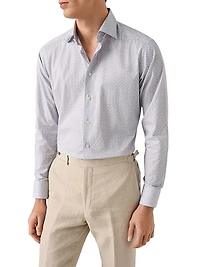 Slim-Fit Geometric Button-Front Shirt
