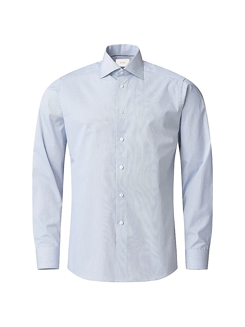 Contemporary-Fit Elevated Striped Button-Front Shirt
